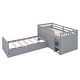 preview thumbnail 17 of 26, L-shaped Space-Saving Twin Loft and Twin Platform Bed with 7 Drawers and Full Guardrails