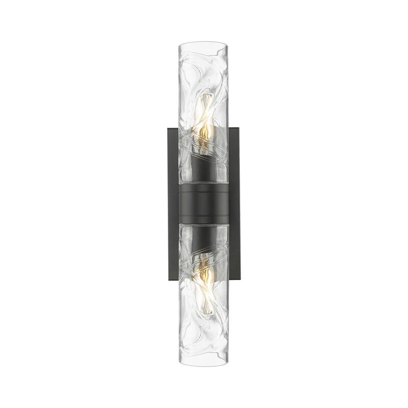 Innovations Lighting Ballston Urban - 2 Light 8" Wall-Mounted Bath Vanity Light - Deco Swirl/Matte Black