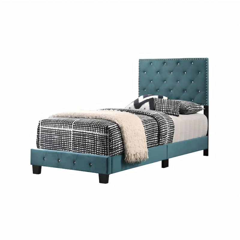 Refreshing Green Twin Bed with Easy Assembly