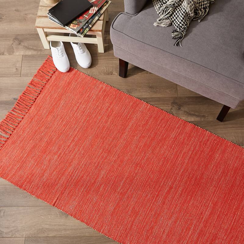 DII Gray and Off White 2-Tone Ribbed Rug 2x3 Ft - 24.0 In. L X 36.0 In. W X 0.2 In. H