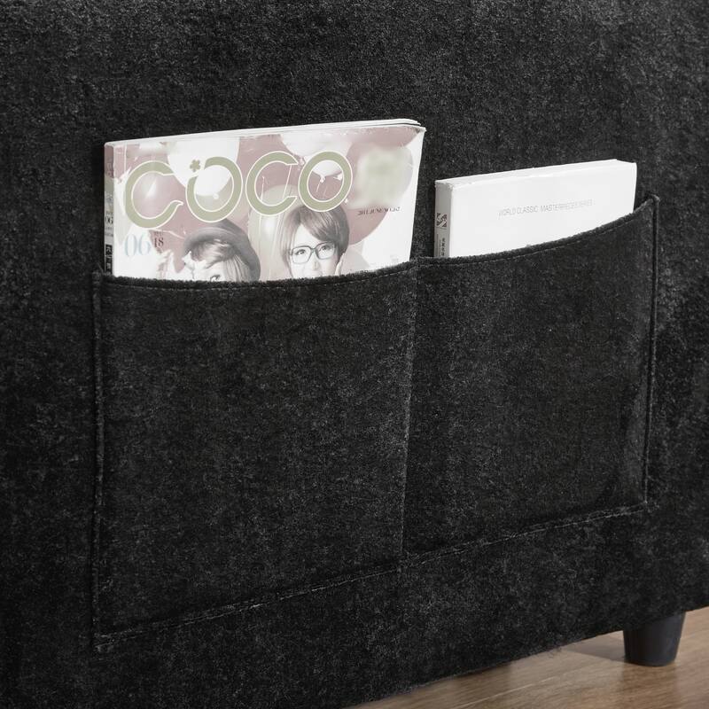 GDFStudio - 58" Chenille Convertible Sleeper Sofa with USB