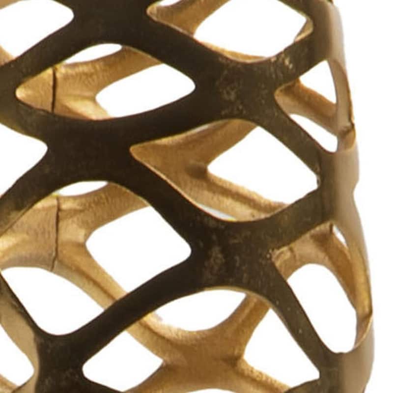 47" Gold Aluminum Pierced Geometric Cylinder Floor Vase - 9.00