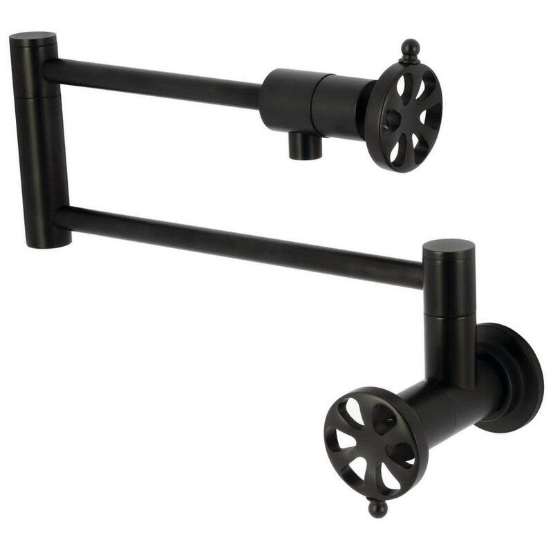 Kingston Brass KS410.RX Belknap 4 GPM Wall Mounted Single Hole Pot - Matte Black
