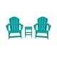 Laguna 3-Piece Adirondack Rocking Chairs and Side Table Set - Turquoise
