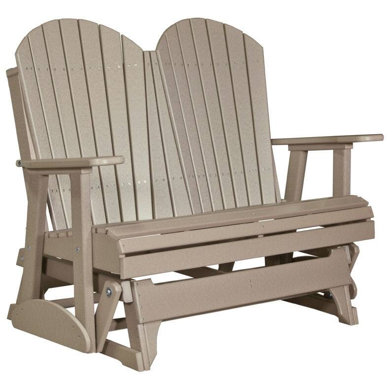 Poly Lumber Adirondack Glider - 4' - Weatherwood