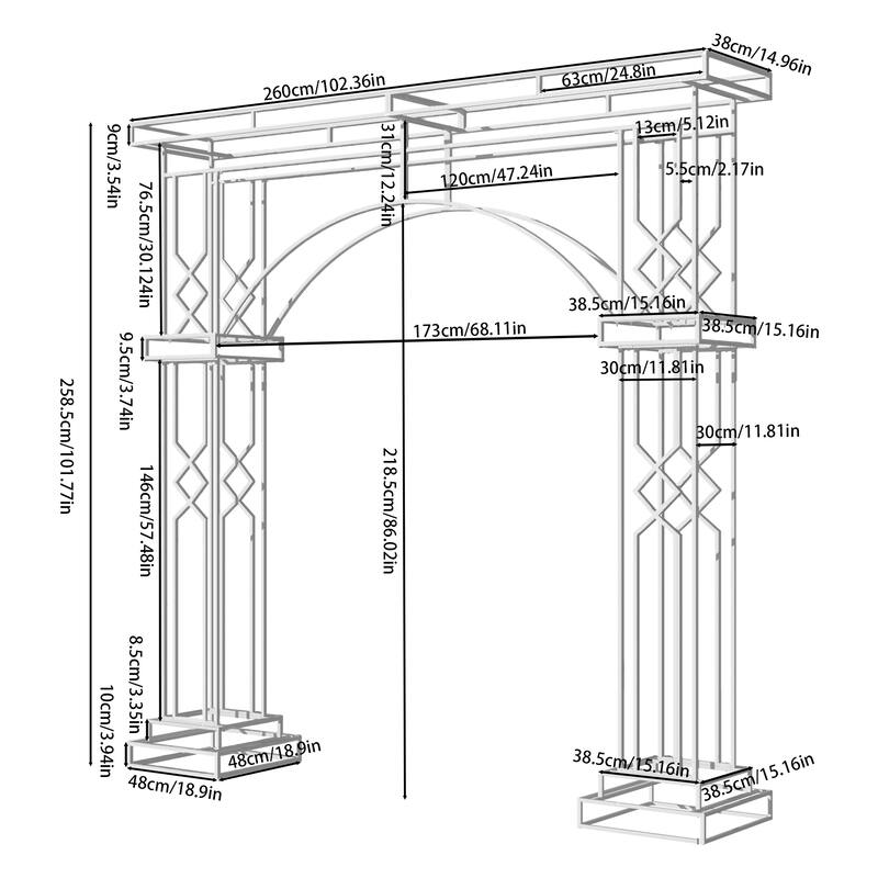 Outdoor Garden Victorian Trellis Iron Arbor Wedding Stand