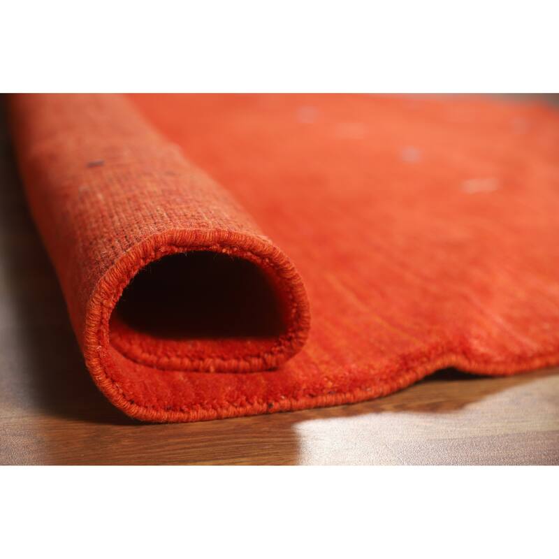 Hand Knotted Oriental 100% Wool Carpet Tribal Animal Pictorial Oranges & Rust Gabbeh Area Rug - 6' 6'' X 6' 6''