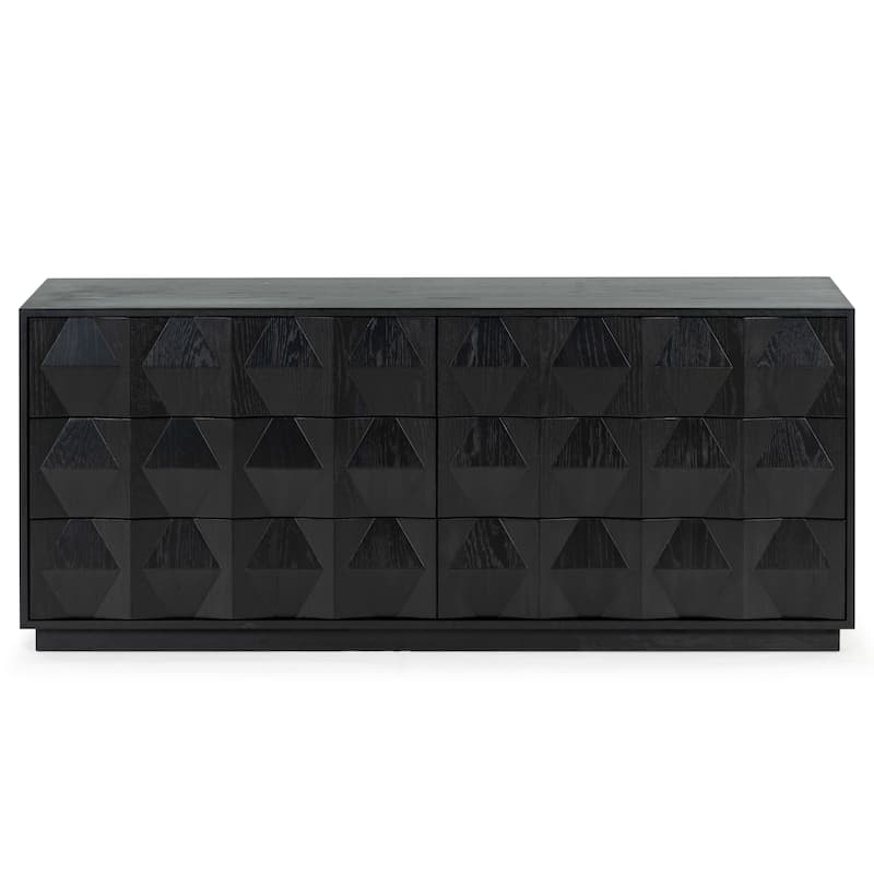 SAFAVIEH Couture Riabelle Wood 6 Drawer Dresser - Black