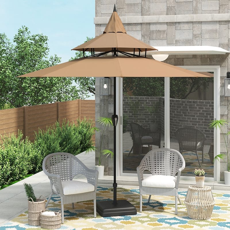 Maypex 9-foot Pagoda Market Umbrella - Tan