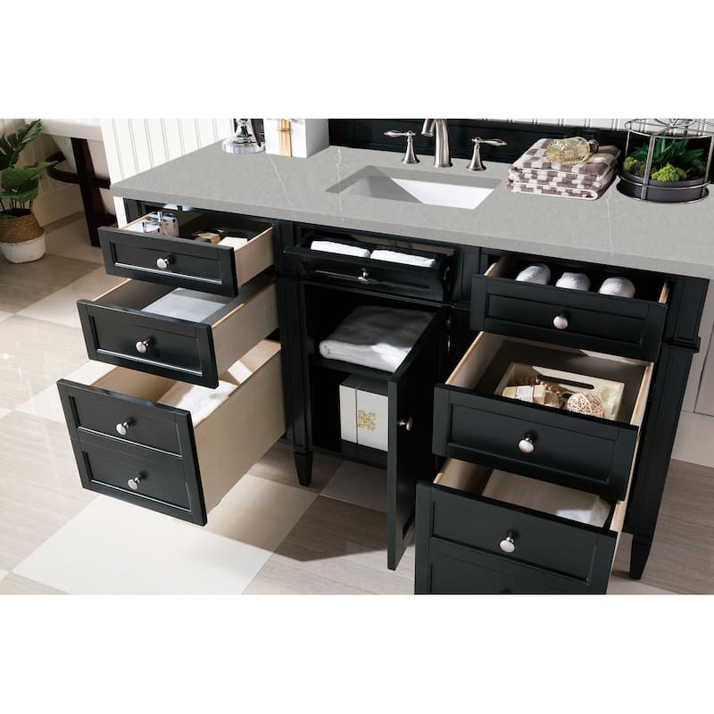 James Martin Vanities Brittany 60" Single Vanity, Black Onyx