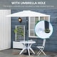 preview thumbnail 3 of 14, Outdoor Round Bistro Dining Table Table with Umbrella Hole for Bar, Garden