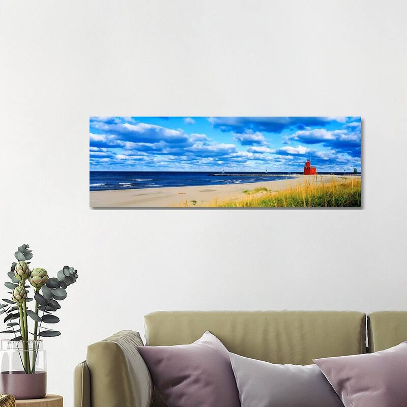 iCanvas "Big Red Lighthouse, Holland, Michigan, USA" by Panoramic Images Canvas Print - 16x48x1.5