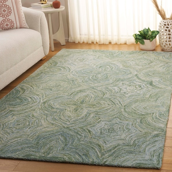 slide 2 of 22, SAFAVIEH Hand-Tufted Ikat Cristea Modern & Contemporary Wool Rug 8' x 10' - Sage/Green - Rectangle