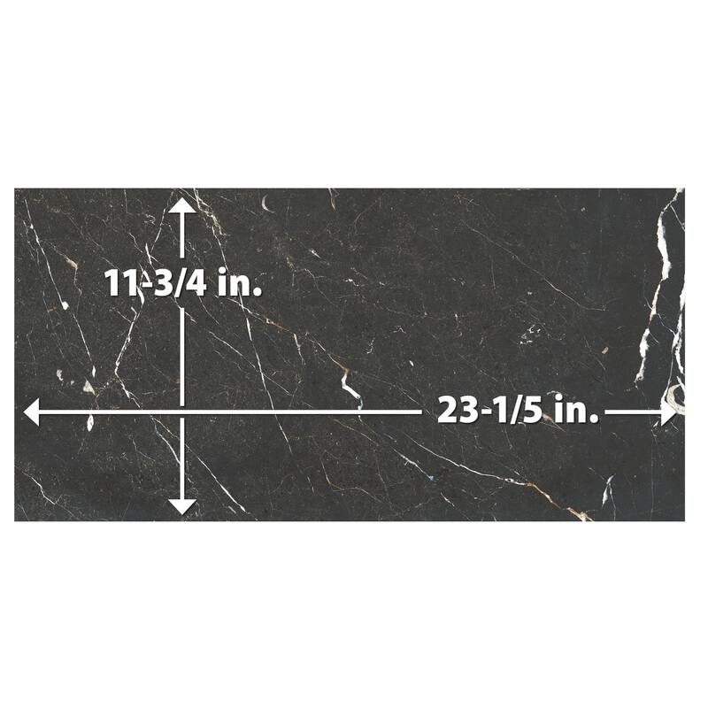 Merola Tile Reve Noir 11-3/4" x 23-1/2" Porcelain Floor and Wall Tile