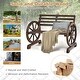 preview thumbnail 6 of 8, Costway Outdoor Wooden Wagon Wheel Garden Bench 2-Person Slatted Seat - See Details