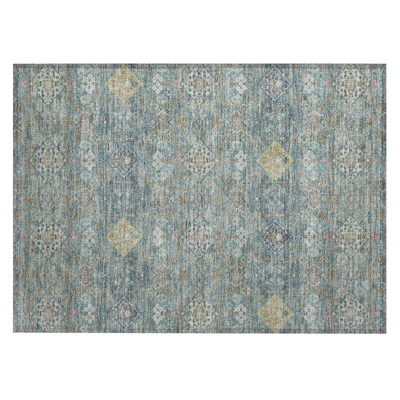 Machine Washable Indoor/ Outdoor Boho Panel Chantille Rug