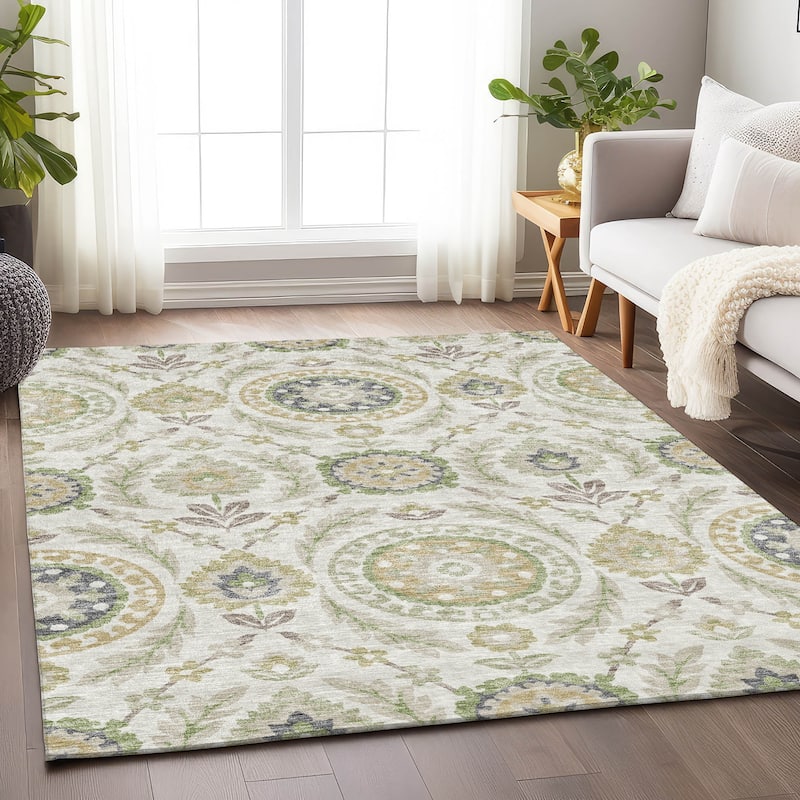 Premium Washable Super Soft Boho Global Mayfield Rug - Ivory - 3' x 5'