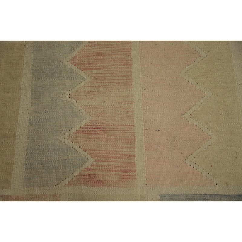 Hand Woven Oriental 100% Wool Carpet Southwestern Tribal Multi-Colored Kilim Area Rug - 11' 8'' X 8' 8''