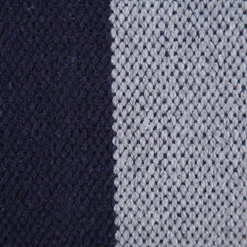 Handwoven Reversible Striped Cotton Throw Pillow Cover - 20" - Gray and Blue