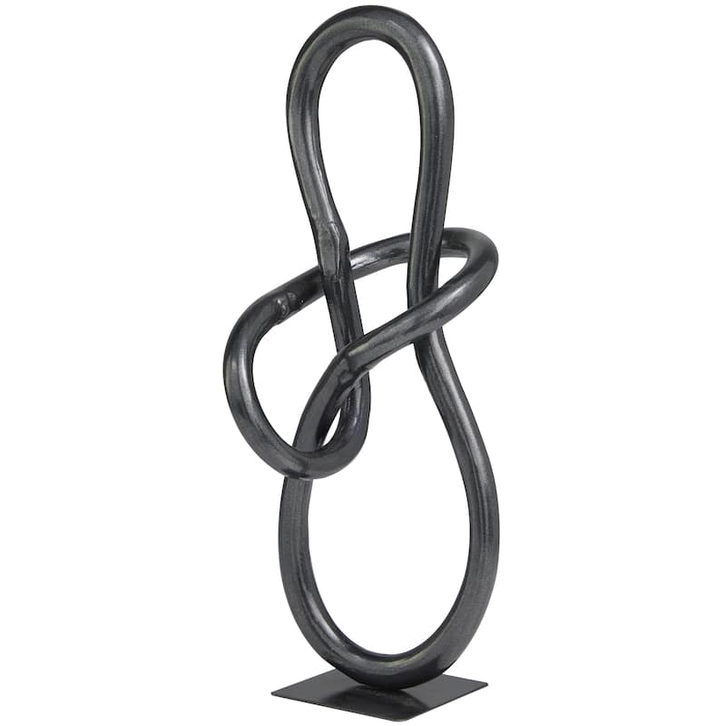 Aluminum Metal Abstract Decorative Sculpture - Dark Gray - Roche River Decor - Dark Gray