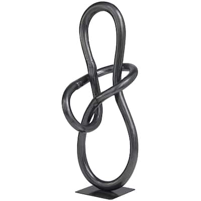 Aluminum Metal Abstract Decorative Sculpture - Dark Gray - Roche River Decor