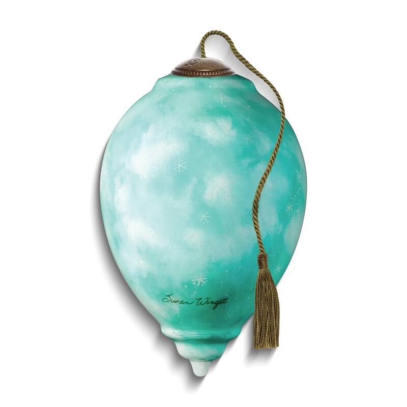 Curata Tidings of Joy By Susan Winget Hand-Painted Glass Ornament