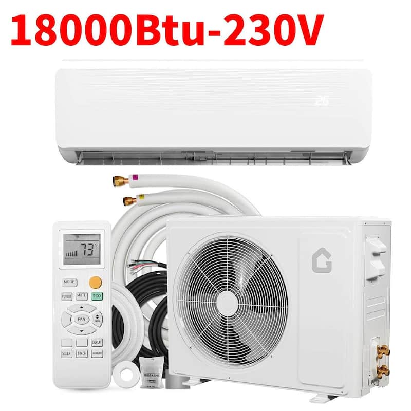 18000BTU 230V Q Panel Mini Split Unit Air Conditioner, for Rooms up to 1250 Sq. Ft. - N/A
