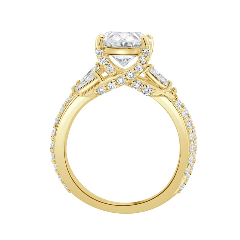 Auriya 14k Gold 6 1/2ctw Oval Lab grown Nature's Inspired Diamond Engagement Ring (E-F VS)