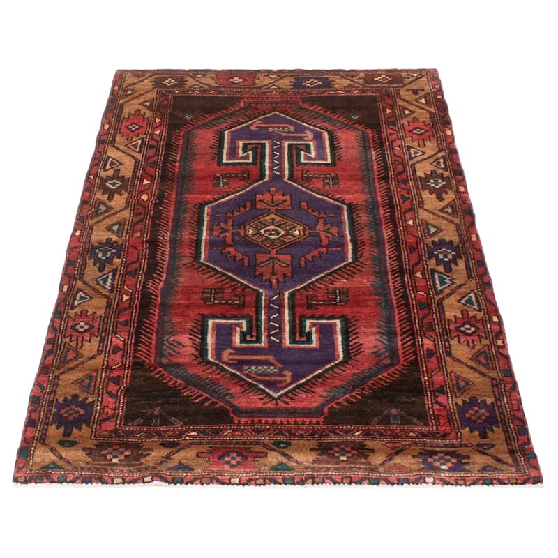 ECARPETGALLERY Hand-knotted Andelz Red Wool Rug - 4' x 6' 8"