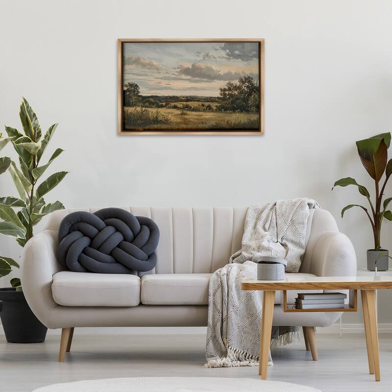 Stupell Evening Light Countryside Framed Floater Canvas Wall Art Design By LSR Creative Studio