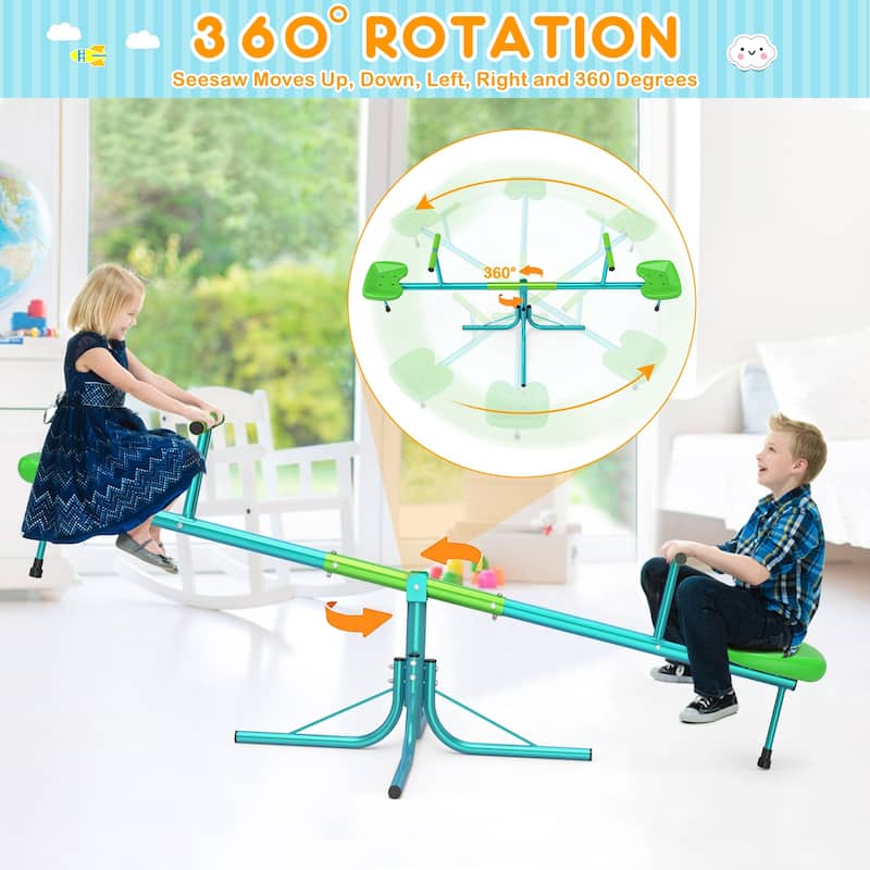 Seesaw Sit and Spin Teeter Totter Heavy Duty Swivel Kids Outdoor Play