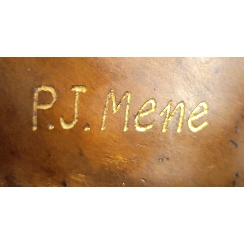 Bronze Metal Cute Pig Statue Sculpture Figure Figurine After Pj Mene 8.5 Inches X 10 Inches
