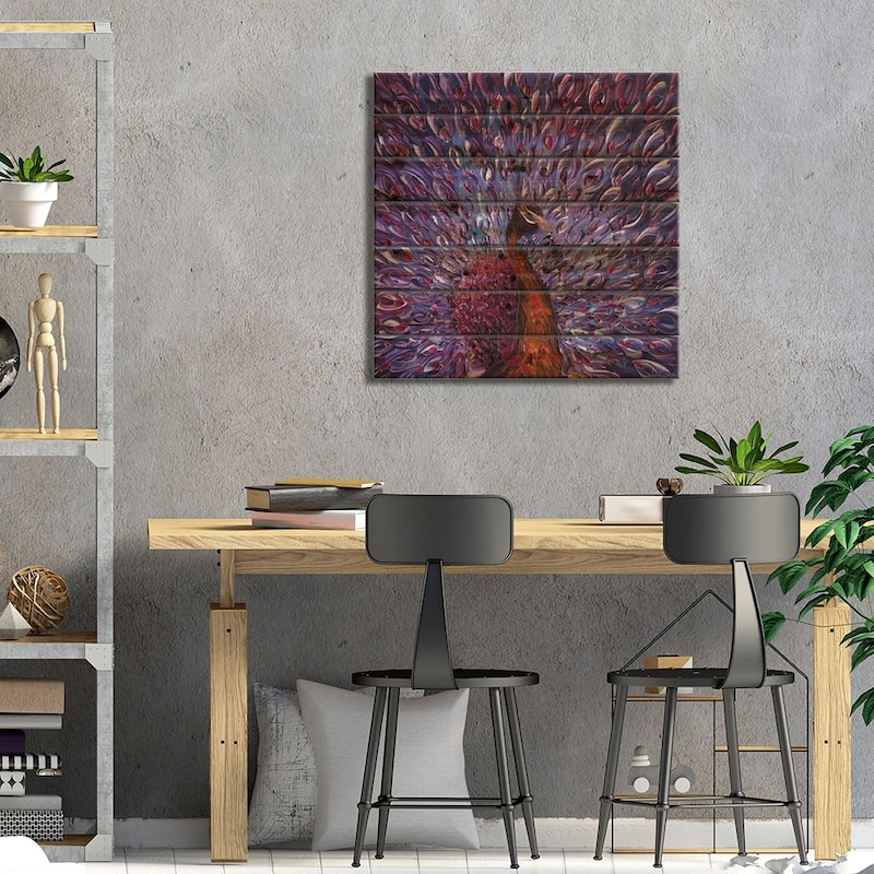 Peacock XXIII Print On Wood by Willson Lau - Multi-Color