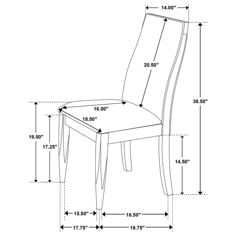 Wes Dark Walnut Upholstered Dining Side Chair (Set of 2)
