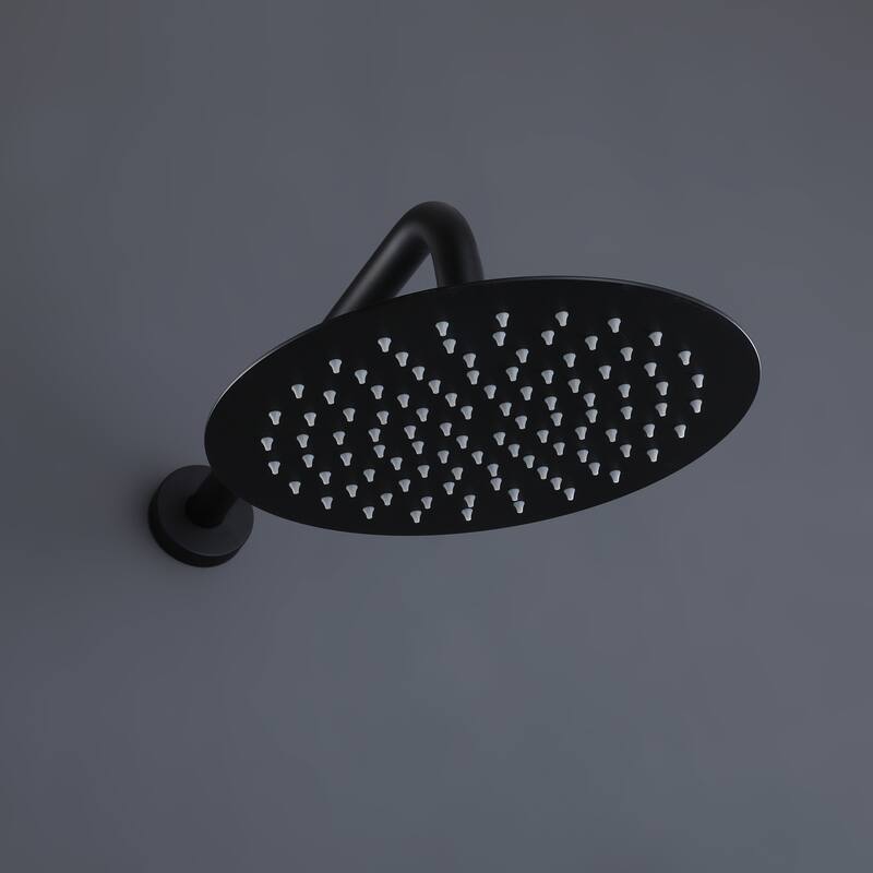 High Pressure 10'' Round Adjustable Rain Shower Head in Black / Gold