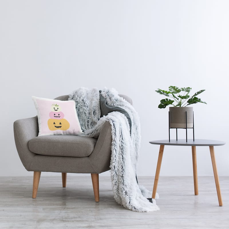 Stupell Pastel Happy Jack-o-Lanterns Decorative Printed Throw Pillow Design by Sazerelli Designs