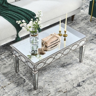 Elegant shiny silver mirror coffee table - Bed Bath &amp; Beyond - 40255878