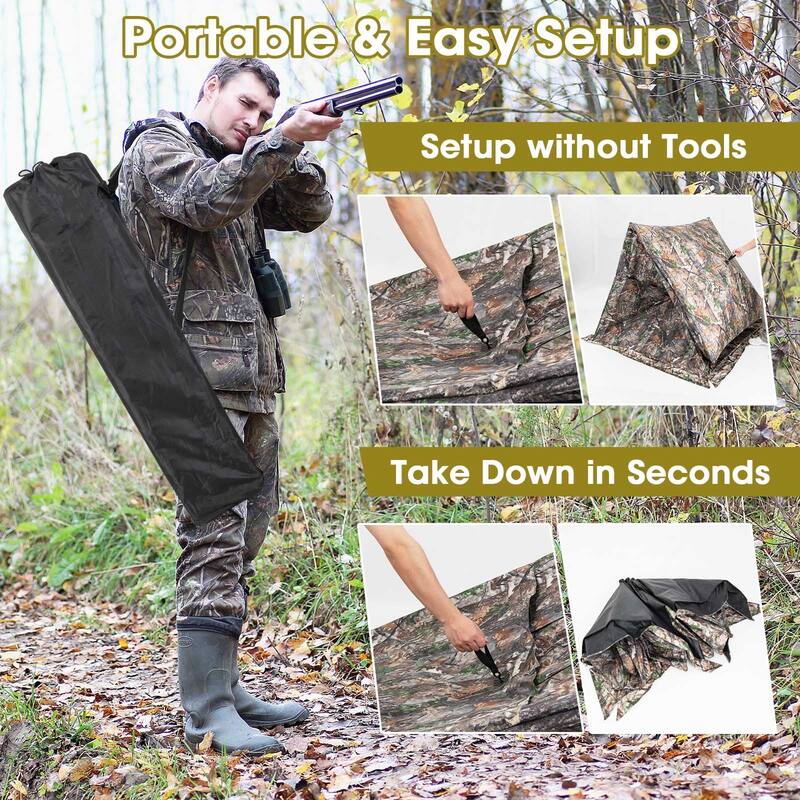 Costway Hunting Blind Portable Pop Up Ground Tent 2-3 Person with - See Details