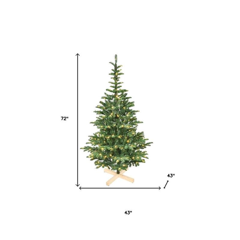 HomeRoots 6' Pre Lit Sparse Fir Christmas Tree - Green - 43.00 in. x 72.00 in. x 43.00 in.