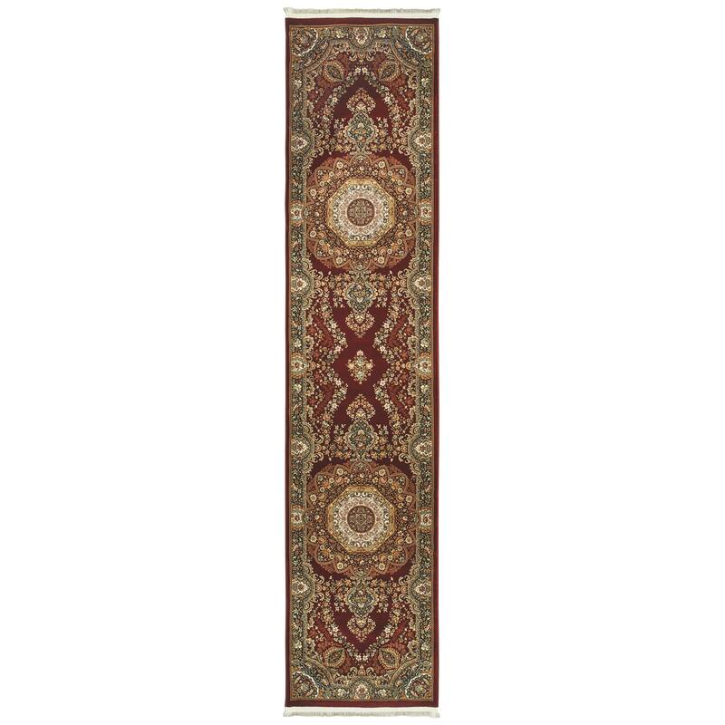 Style Haven Manchester Regal Center Medallion Fringe Area Rug - 2' 3" x 10' - Runner