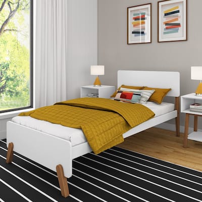 Max and Lily Mid-Century Modern Twin-Size Panel Bed