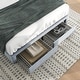 preview thumbnail 4 of 14, Honeycomb Modern Grey Velvet Headboard Storage Guest Bed by Furniture of America