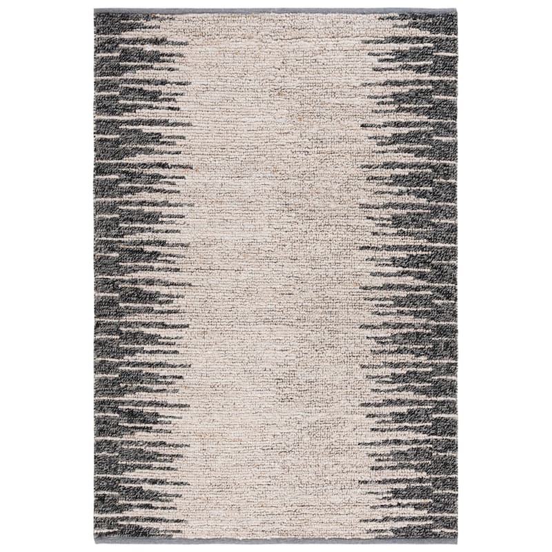 SAFAVIEH Handmade Natural Fiber Eliette Boho Jute & Wool - 8' x 10' - Light Grey/Black - Rectangle