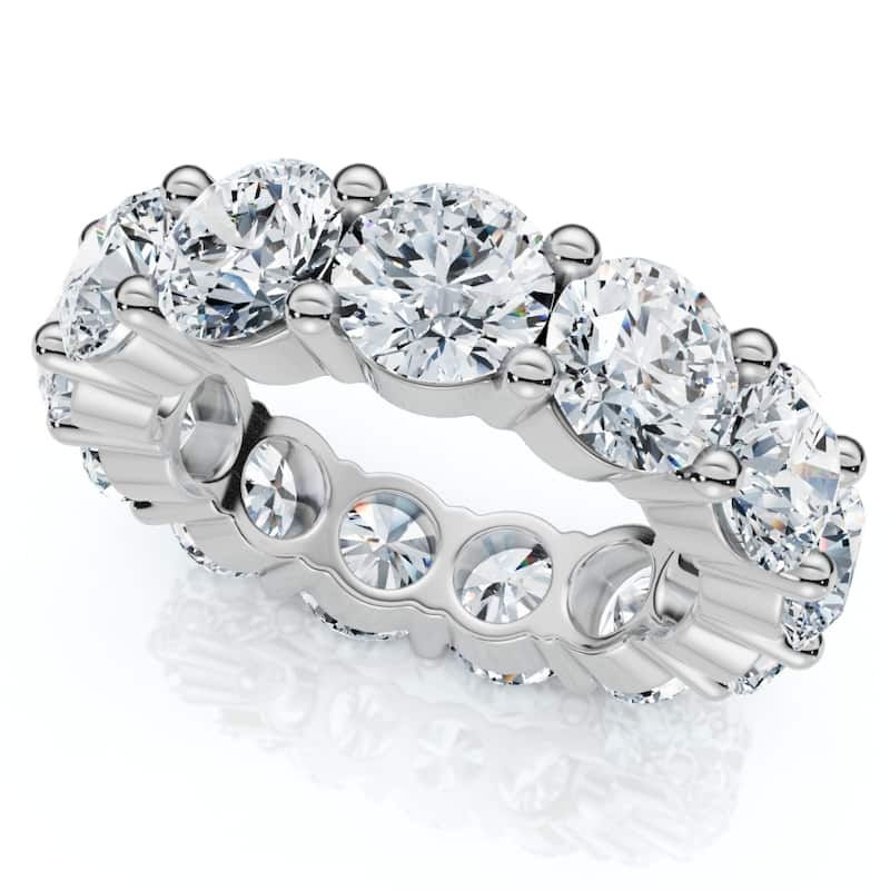 7Ct Diamond Round Cut Eternity Ring Gold Lab Grown Anniversary Band