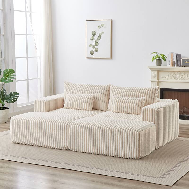 Oversized 87" Modular Sectional Lounge Chaise with 2 Ottoman