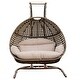 preview thumbnail 14 of 13, Double-Seat Swing Chair with Stand and Cushion
