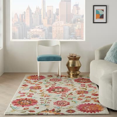Nourison Bahari Hand-Tufted Botanical Wool Area Rug