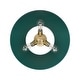 preview thumbnail 3 of 1, Yep by Golden Lighting Orwell 3-light Flush Mount in Brushed Champagne Brass and Pine Green shade