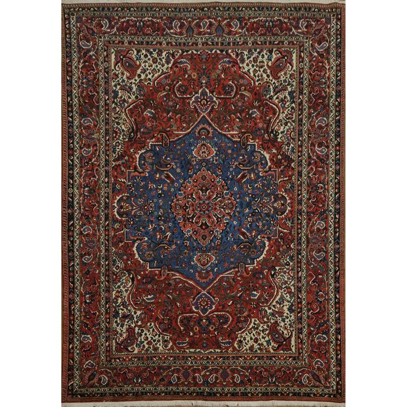 Hand Knotted Oriental 100% Wool Carpet Traditional Floral Red Bakhtiari Area Rug - 12' 2'' X 8' 6''