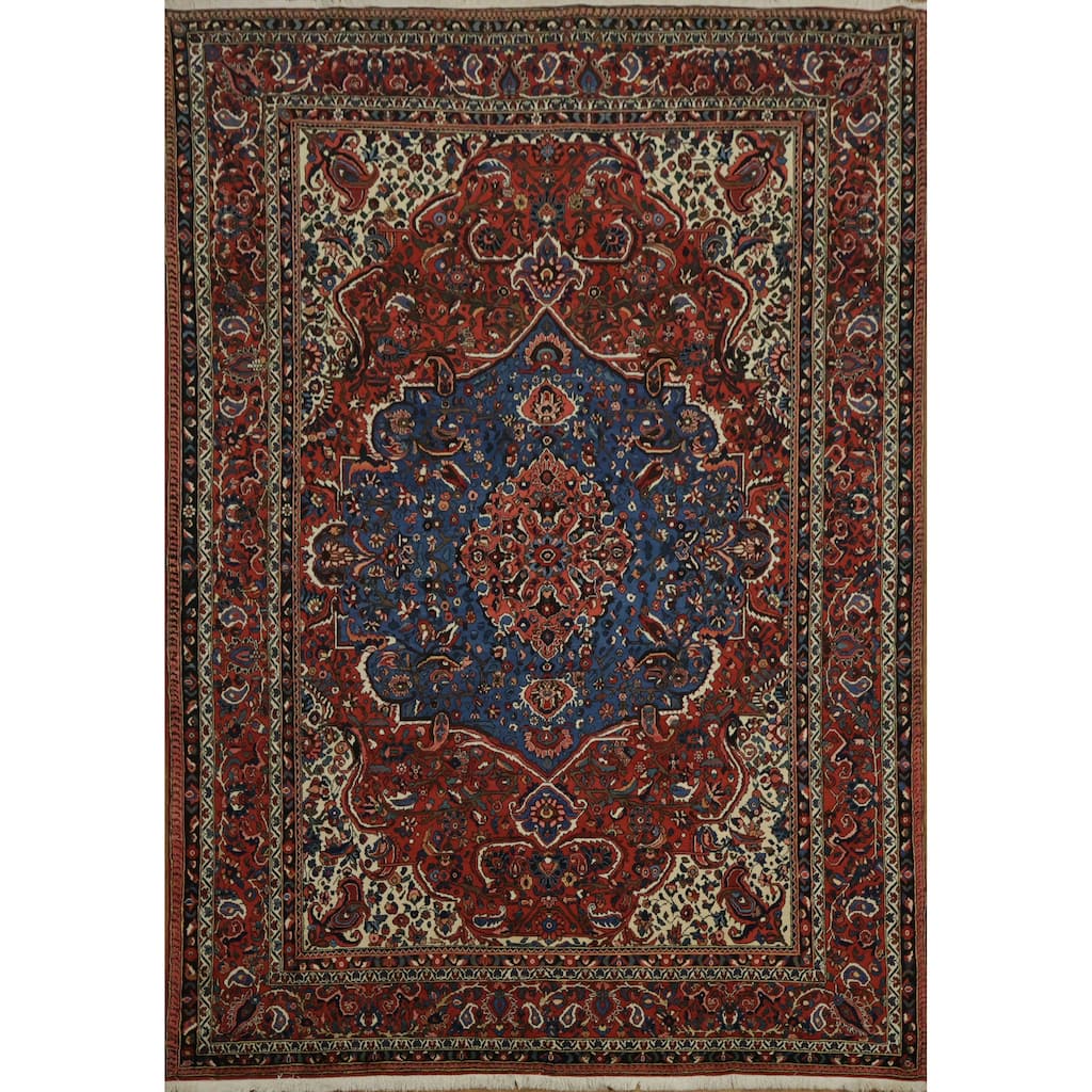 Hand Knotted Oriental 100% Wool Carpet Traditional Floral Red Bakhtiari Area Rug - 12' 2'' X 8' 6''